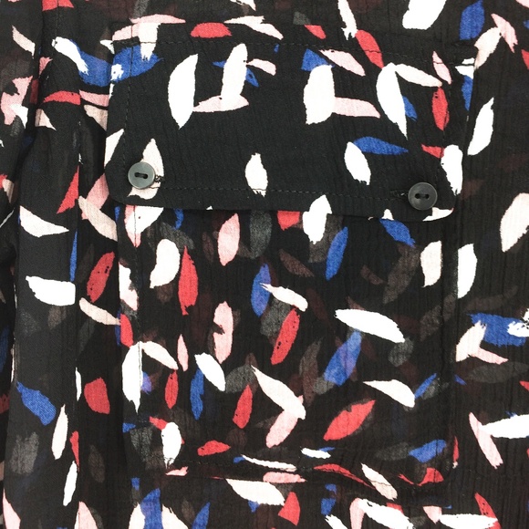 TWO by VINCE CAMUTO Masquerade Print Sheer Blouse - Picture 3 of 8